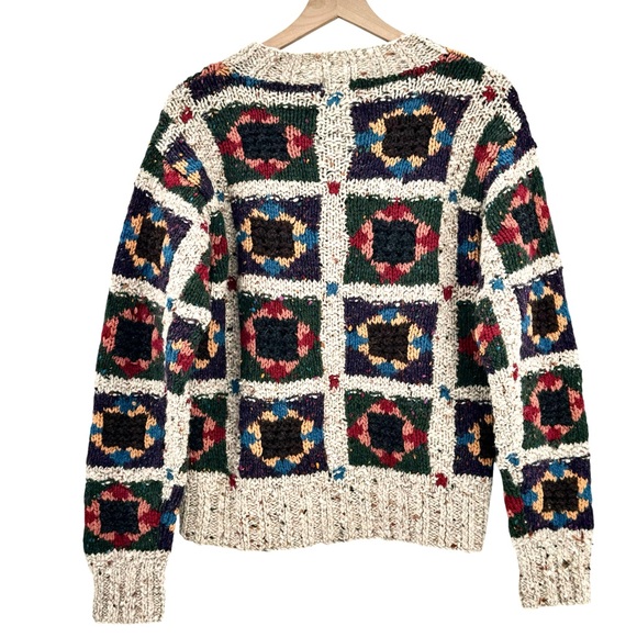Vintage Woolrich Sweater Women's Crewneck Pullover Geometric 100% Wool | M - Picture 2 of 7